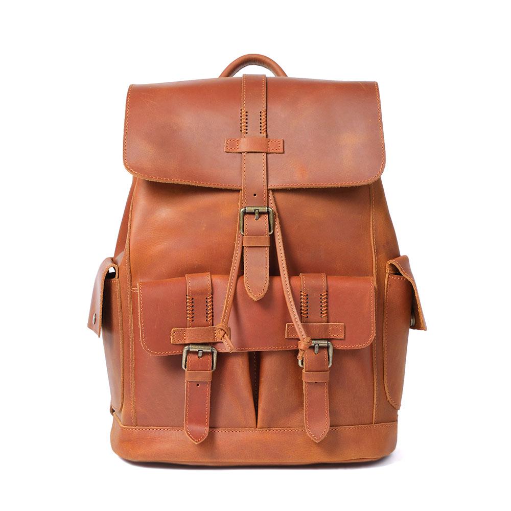 Classic Full Grain Leather School Backpack