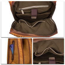 Load image into Gallery viewer, Art Leather Backpack Hand Painted Handmade Satchel Casual Daypack
