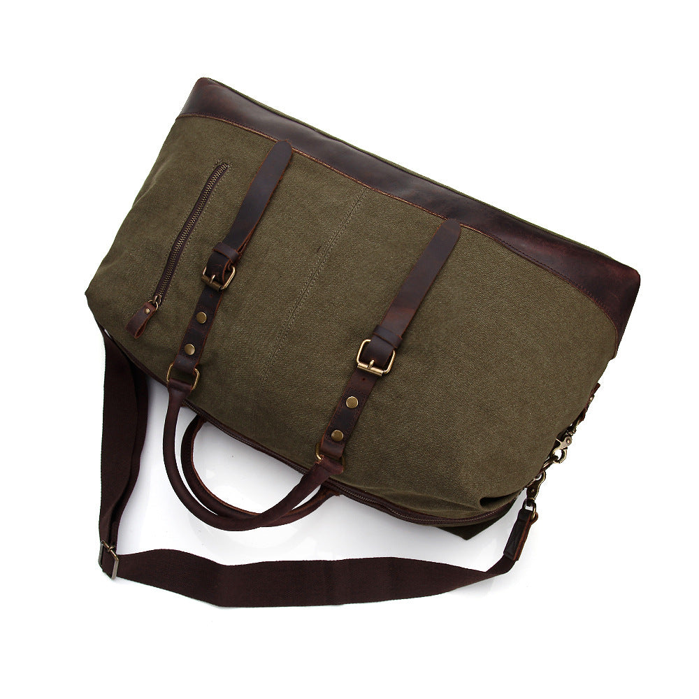Vintage Canvas Leather Travel Duffel Bag