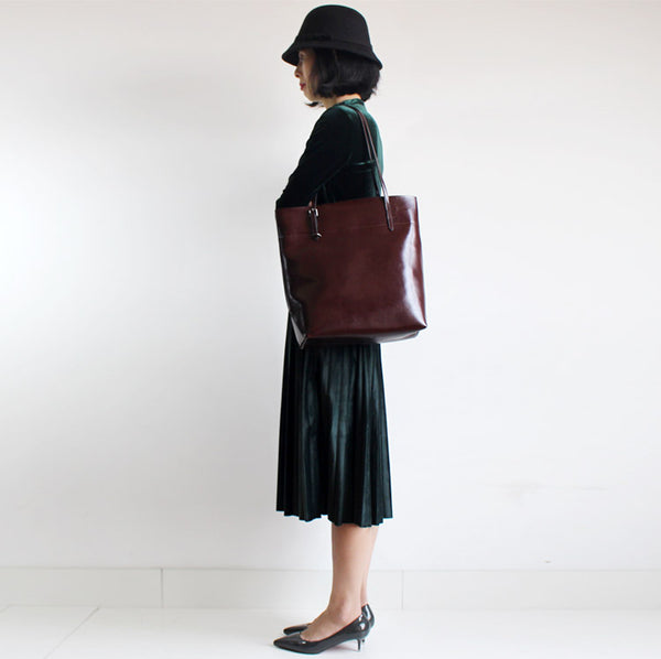 Simple Leather Tote Bag Shoulder Bag for Women