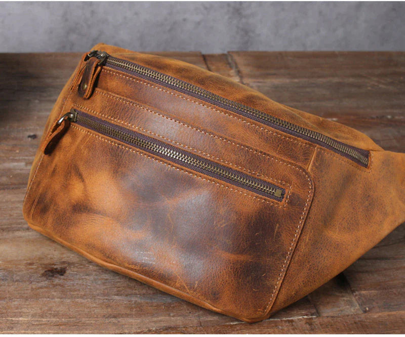 Classic Leather Crossbody Sling Bag for Men