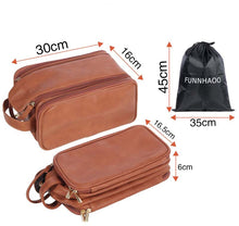 Load image into Gallery viewer, Groomsmen Gift Toiletry Bag, Vegan Leather Dopp Kit, Water-Resistant Bathroom Toiletries Organizer, PU Leather Cosmetic Bags, Christmas Gift
