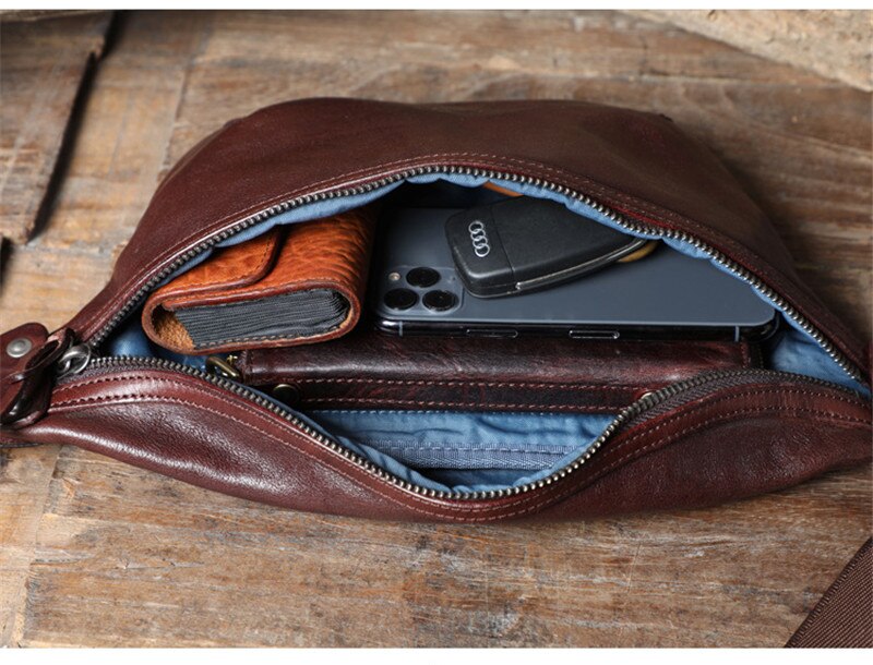 Cowhide Leather Sling Bag for Men