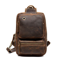 Load image into Gallery viewer, Vintage Leather Sling School Backpack for Men
