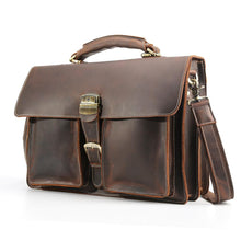 Load image into Gallery viewer, Brown Large Shoulder Messenger Bag Briefcase
