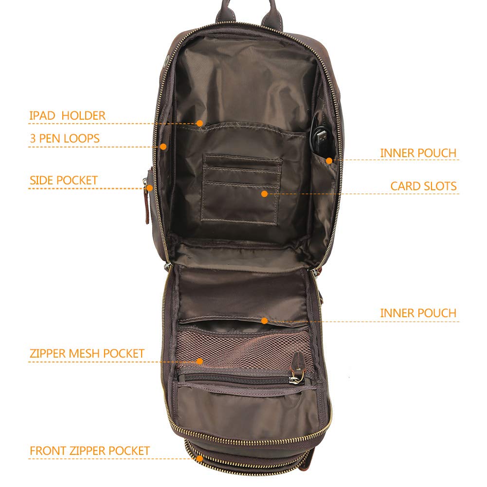 Leather Sling Crossbody Shoulder Bag