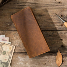 Load image into Gallery viewer, Vintage Slim Cool long Wallet Leather Wallet Bifold Long Wallets
