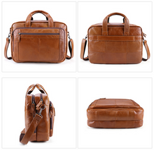 Load image into Gallery viewer, Men&#39;s Vintage Leather Briefcase laptop
