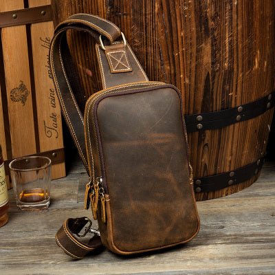 Large Leather Sling Bag for Men
