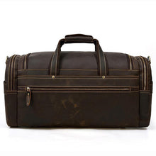 Load image into Gallery viewer, Dark Brown Full Grain Leather Travel Weekender Duffel Bag
