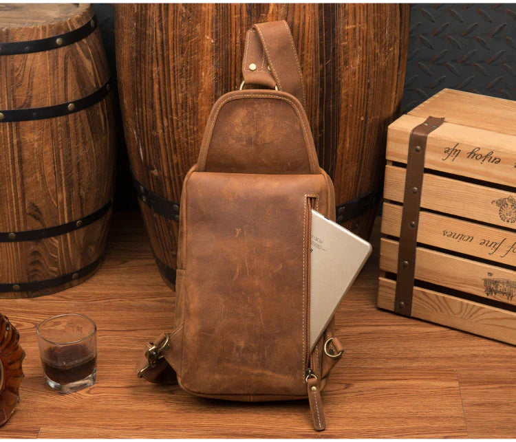 Unique Leather Crossbody Sling Bag