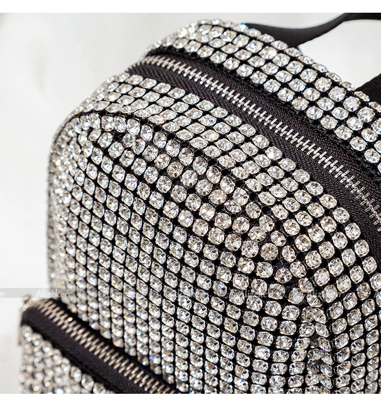 Rhinestone Leather Mini Bag