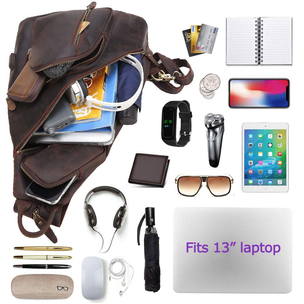 Casual Outdoor Sling Bag Backpack with USB Charging Port