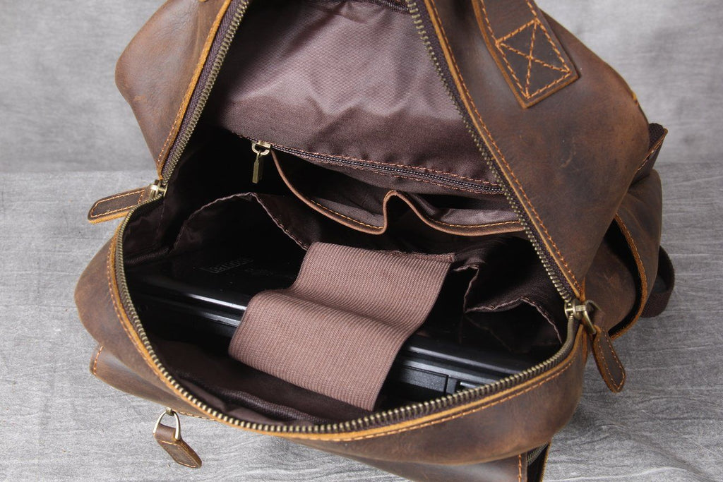 Large Handmade Leather School Backpack