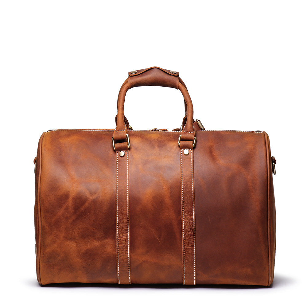 Birthday Gift Simple Vintage Leather Duffel Travel Weekender Bag