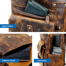 Load image into Gallery viewer, Handmade Men&#39;s Leather School Backpack
