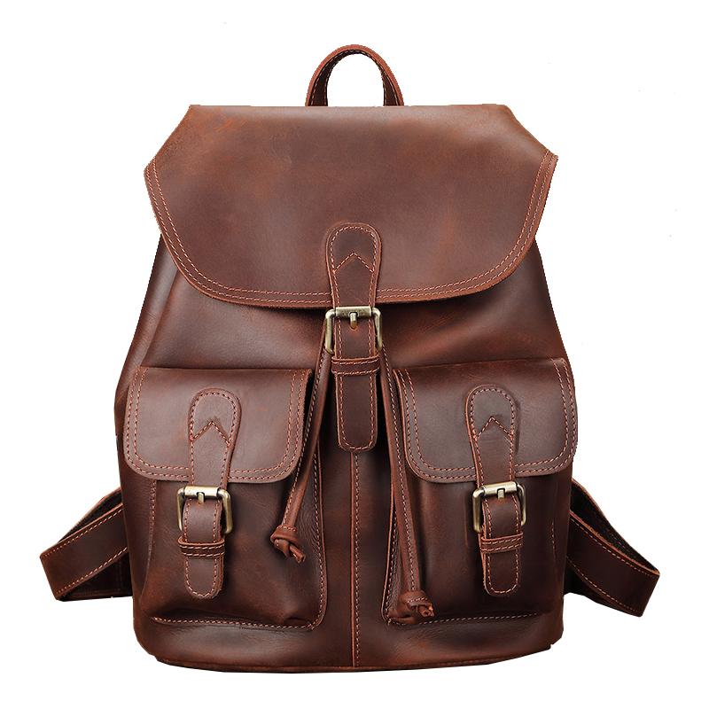 Leather Satchel School Backpack
