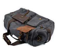 Load image into Gallery viewer, Casual Men&#39;s Large Storage Leather Canvas Travel Weekender Duffel Bag
