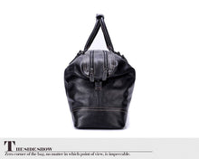 Load image into Gallery viewer, Black Full Grain Travel Weekender Duffel Bag for Men
