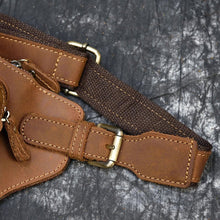 Load image into Gallery viewer, Men&#39;s Zipper Crossbody Sling Leather Bag
