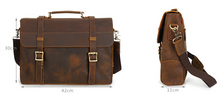 Load image into Gallery viewer, Retro Handmade Leather Briefcase
