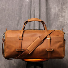 Load image into Gallery viewer, Vintage Mens Travel Weekender Leather Duffel Bag
