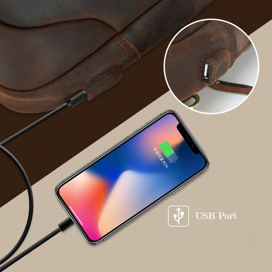 Travel Business Sling Chest Bag USB Bag for Men