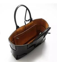 Load image into Gallery viewer, Large Woven Leather Tote Bag
