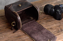 Load image into Gallery viewer, Small Leather Camera Bag - Leather Camera Lens Case
