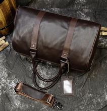 Load image into Gallery viewer, Weekend Travle Leather Bag Large Stroage for Men
