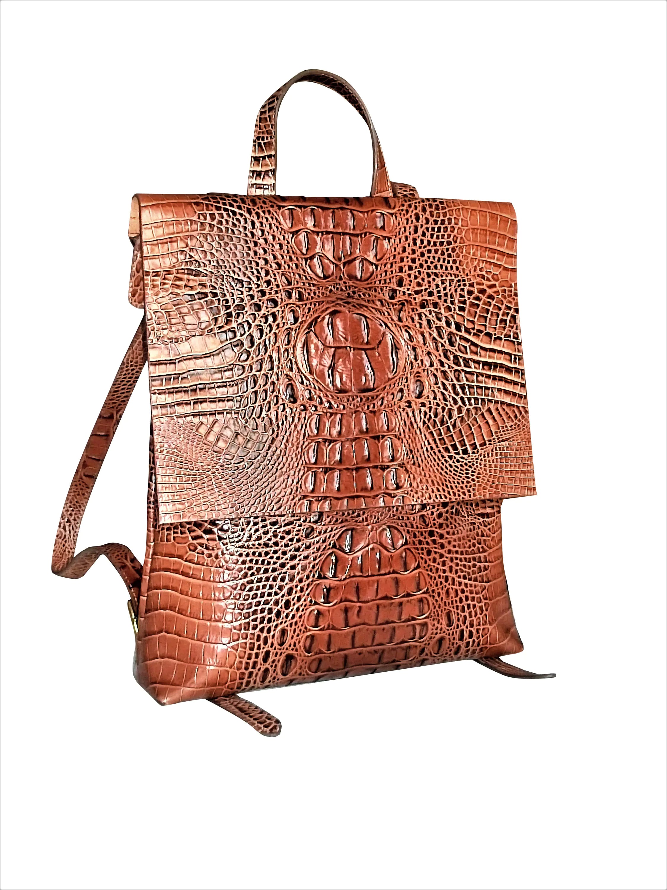 Brown  Leather Backpack for Women