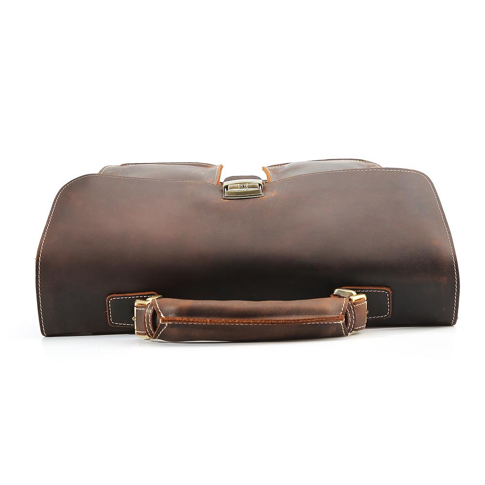 Brown Large Shoulder Messenger Bag Briefcase
