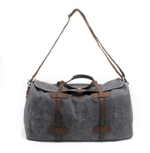 Load image into Gallery viewer, Leisure Waxed Leather Canvas Large Storage Travel Weekender Duffel Bag
