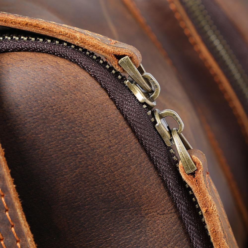 Large Brown Leather School Backpack