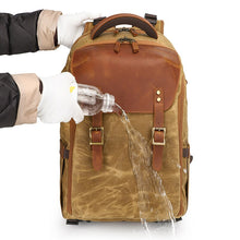 Load image into Gallery viewer, Camera Backpack 19 inch Luxury Retro Waterproof Cavnas Bag
