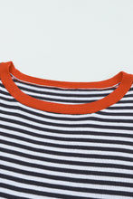 Load image into Gallery viewer, Contrast Trimmed Striped Drop Shoulder Sweater
