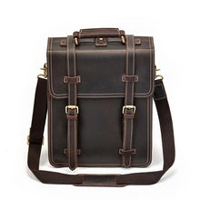 Load image into Gallery viewer, Retro Leather School Backpack

