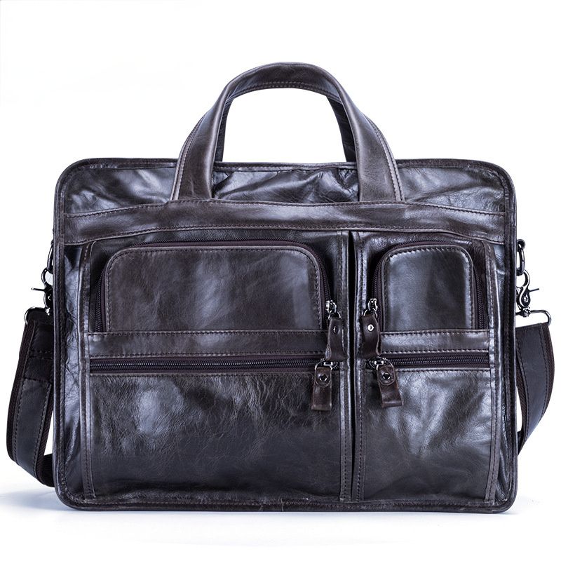 Men's Handmade Leather Business Briefcase
