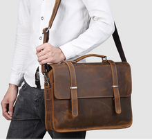 Load image into Gallery viewer, Vintage Leather Business Briefcase Laptop
