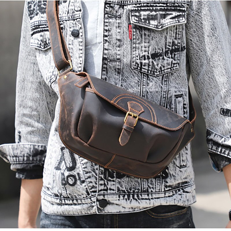 Stylish Vintage Leather Cross Body Bag for Men