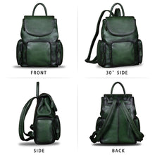Load image into Gallery viewer, Vintage Womens Brown Leather Backpack Purse Designer Laptop Book Bag for Women
