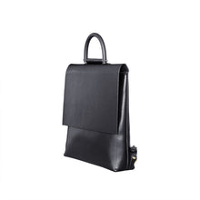Load image into Gallery viewer, Black leather womens Backpack Purse Fashion Mininmalist Backpack
