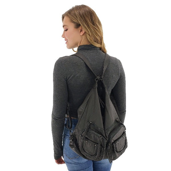 Large Soft Casual Women Bags School Backpack PU Leather Bag