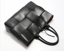 Load image into Gallery viewer, Large Woven Leather Tote Bag
