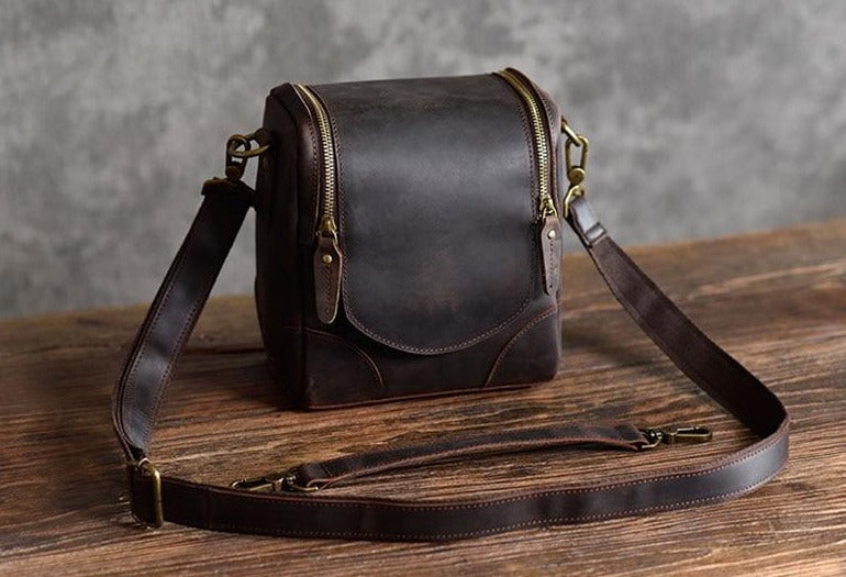 Small Leather Camera Bag - Leather Camera Lens Case