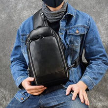 Load image into Gallery viewer, Leather Sling Crossbody Shoulder Bag

