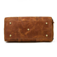 Load image into Gallery viewer, Travel Weekender Leather Duffel Bag With Shoe Pocket
