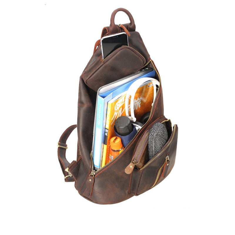 Casual Outdoor Sling Bag Backpack with USB Charging Port