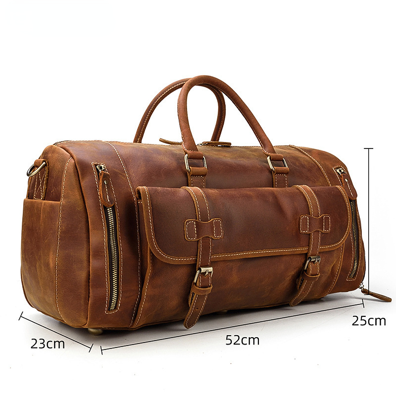 Vintage Men Leather Travel Weekender Duffel Bag