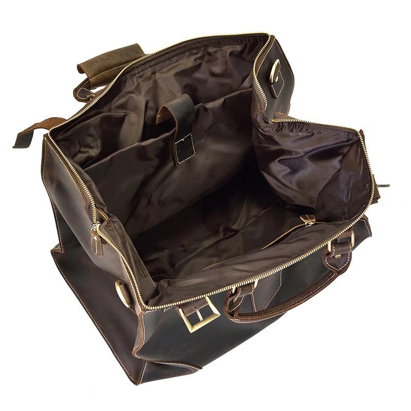 Dark Brown Crazy Horse Leather Duffel Bag
